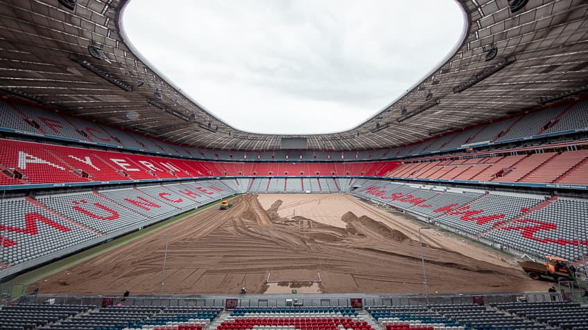 Die Allianz Arena München erhält im Sommer 2023 eine neue Rasentragschicht